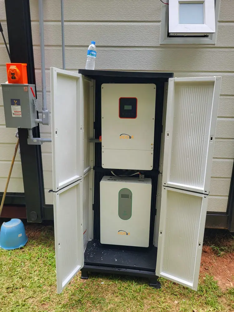 Installation case of lithium iron phosphate battery for off grid hybrid inverter